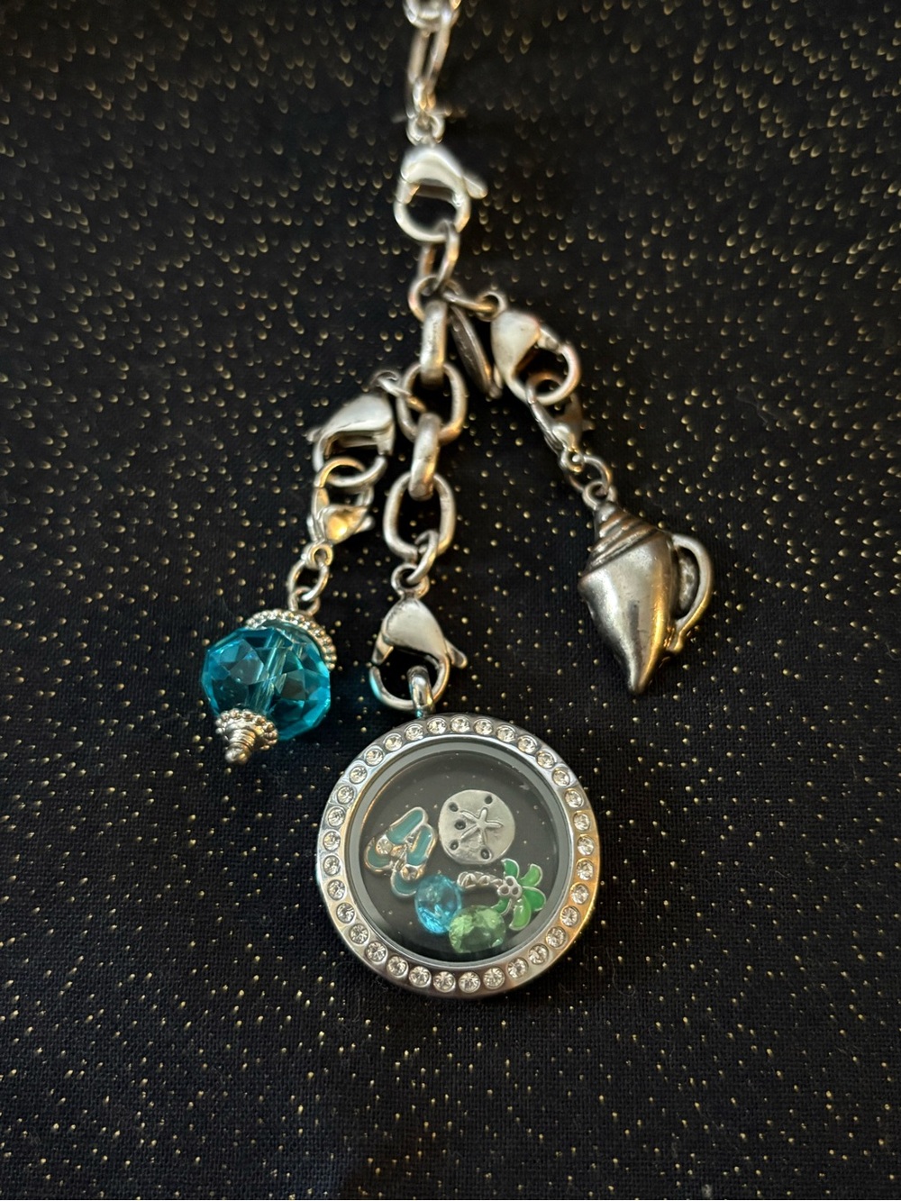 Origami Owl Ocean/Beached Themed Medium Hinged Locket Necklace